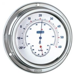 Scheepsklok Vion Serie A Rvs Thermometer Hygrometer Nautic Gear