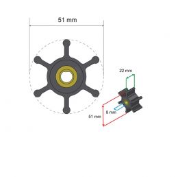 Impeller 06-01-009 voor Albin Meceratorpomp vuilwatertankset.