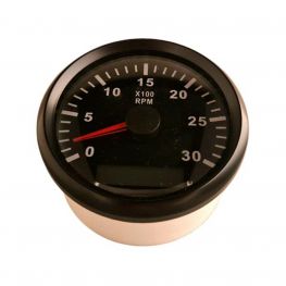 Hollex toeren/urenteller analoog zwart 9-32V 0-3000 rpm