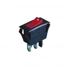 Inbouw Tuimelschakelaar Rood/Zwart met Verlichting 12V