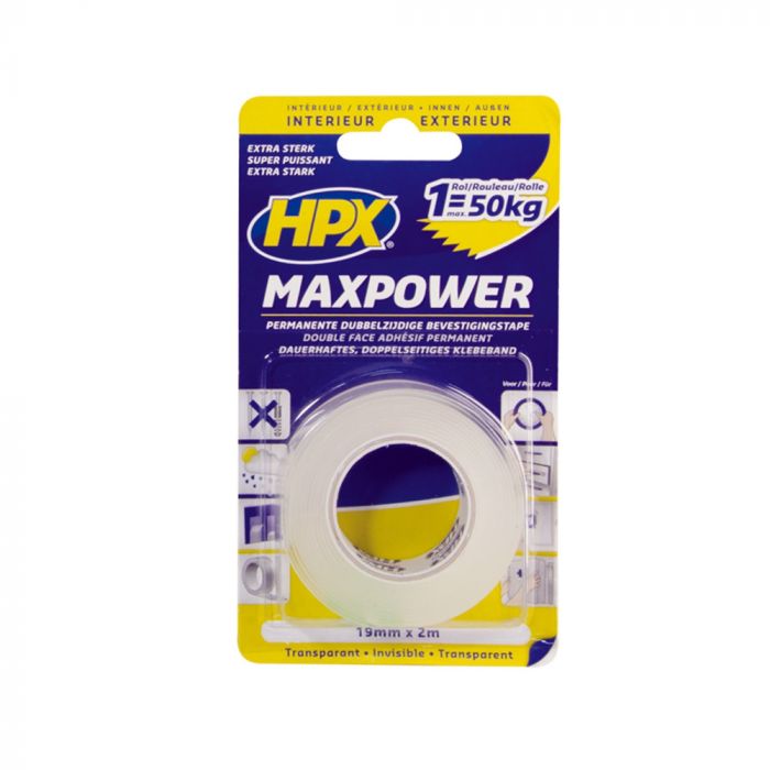 over Verwant klassiek HPX Max Power Dubbelzijdig tape transparant, voordelig bestellen >> -  Nautic Gear