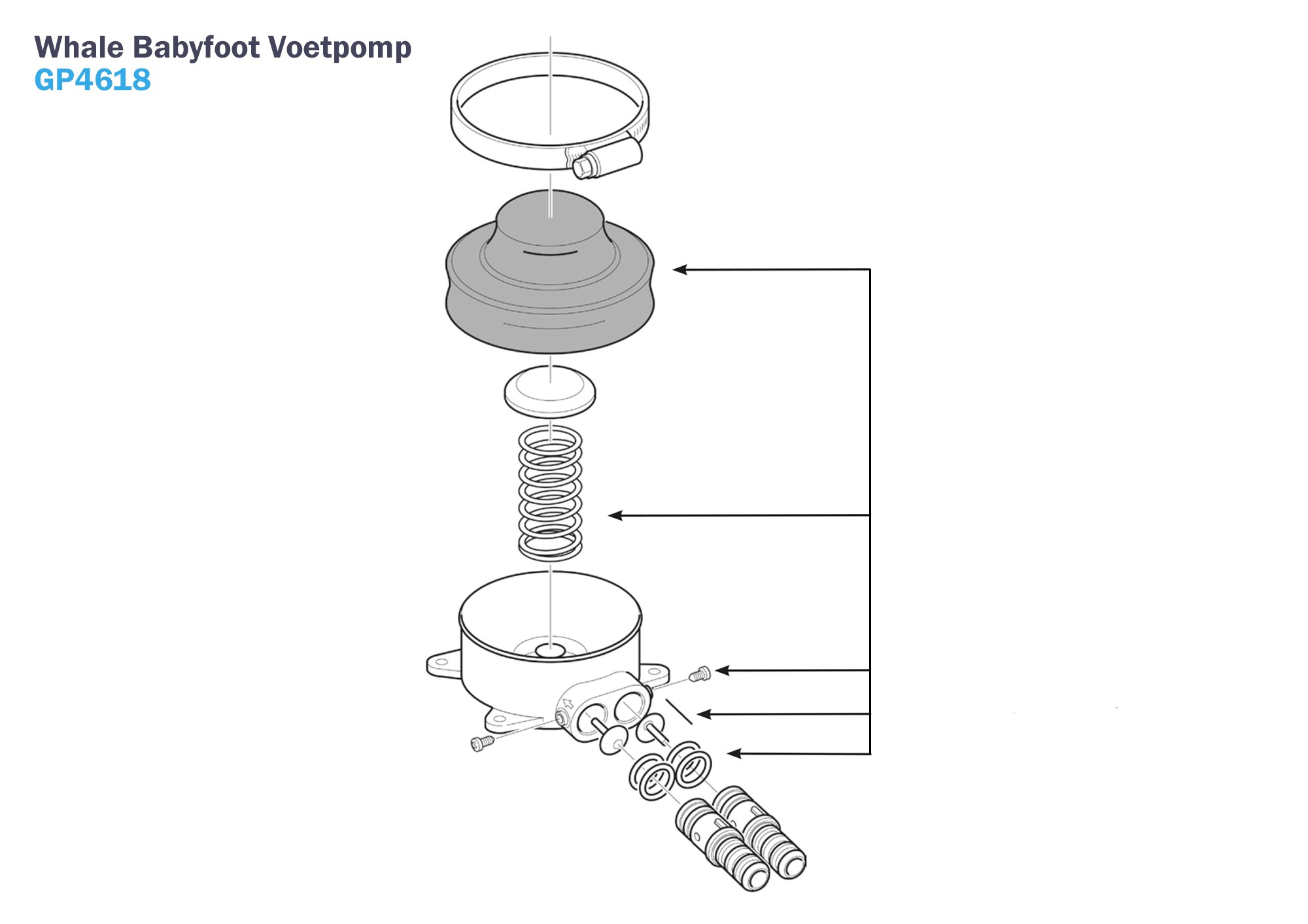 Whale Babyfoot Voetpomp GP4618 Onderdelen