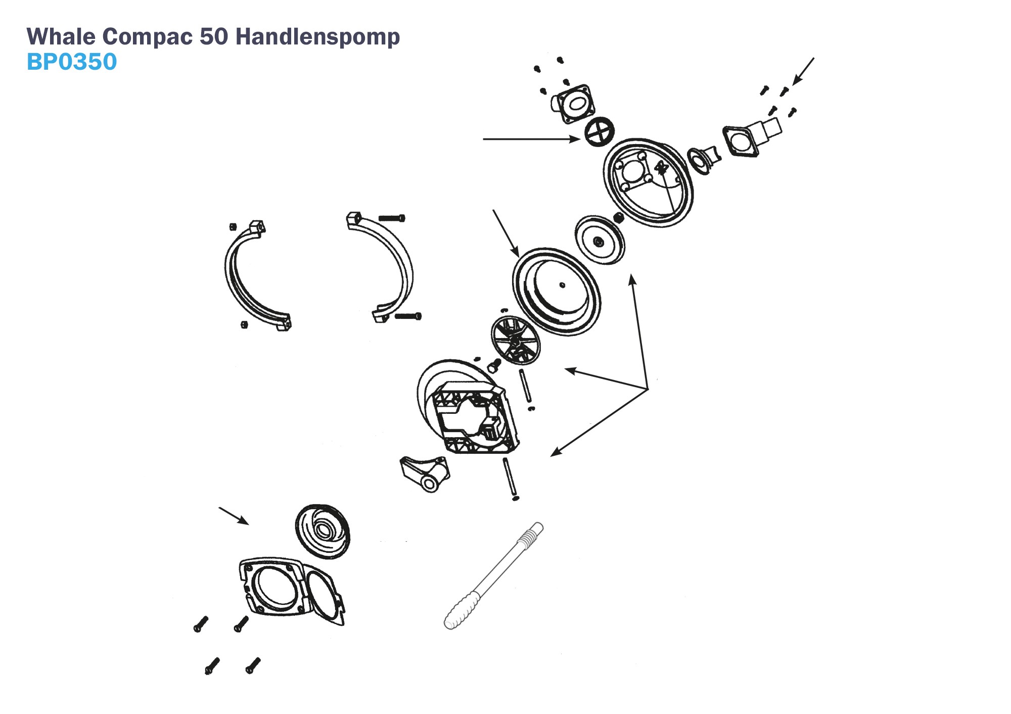 Whale Compac 50 Handlenspomp BP0350 Onderdelen