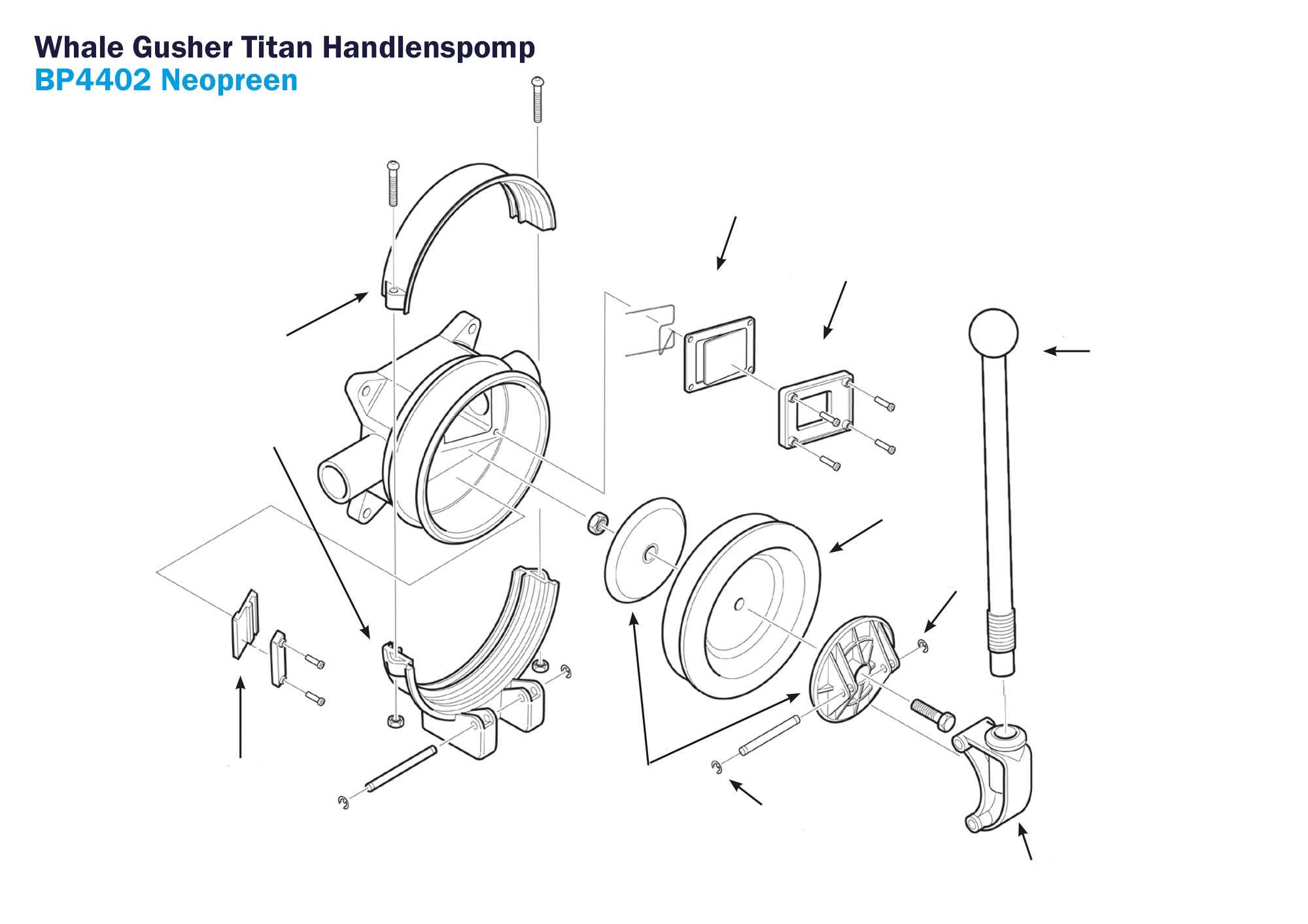 Whale Guster Titan BP4402 Neopreen Handlenspomp Onderdelen