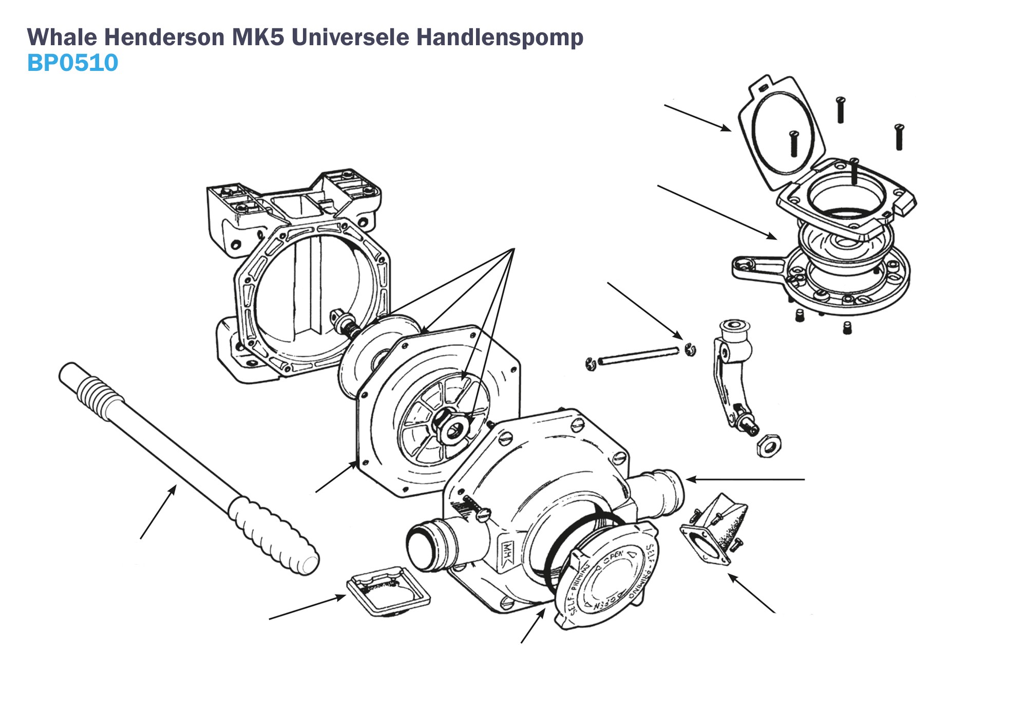 Whale Henderson MK5 Universele Handlenspomp BP0510 Onderdelen