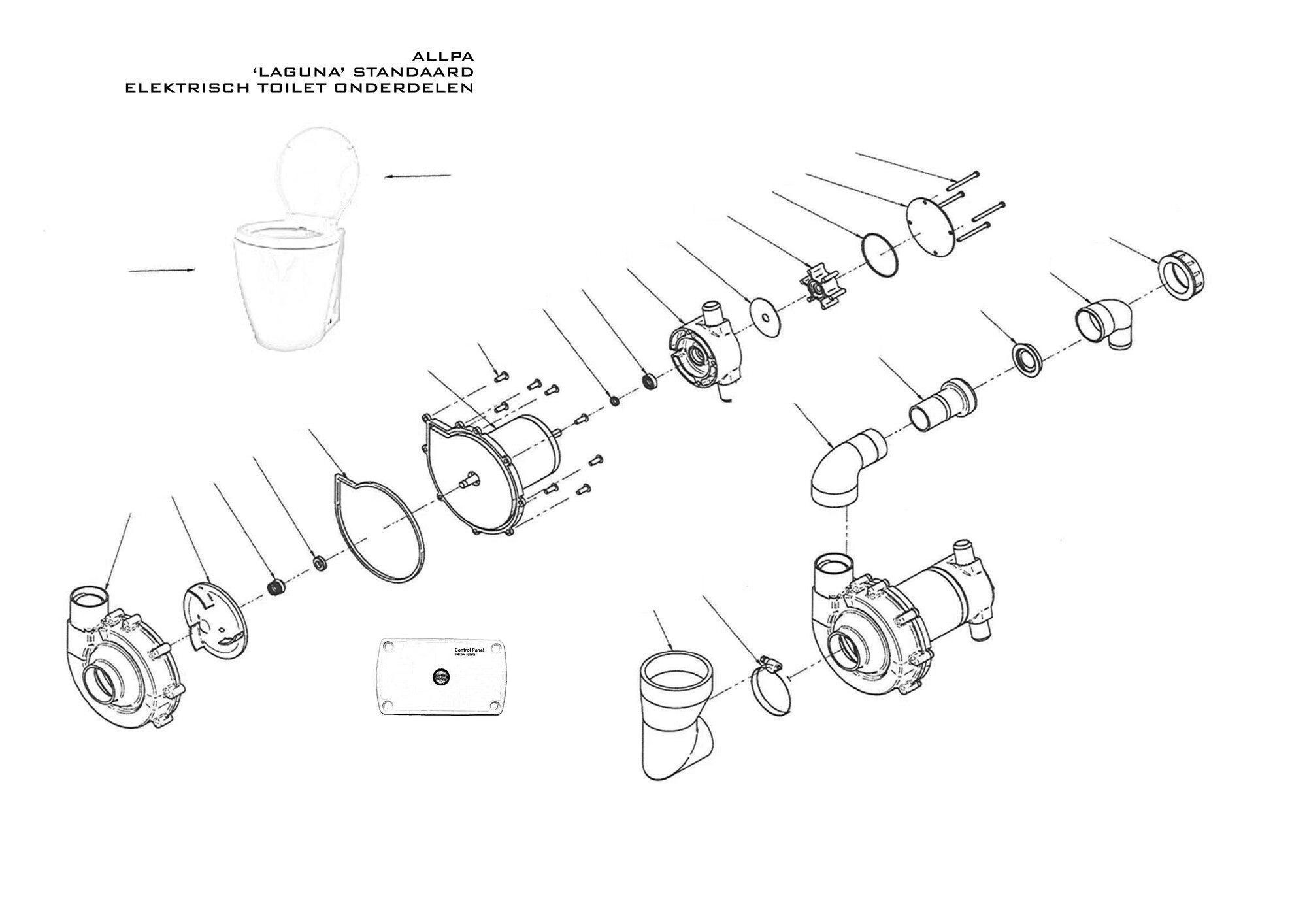 Allpa Laguna Standaard Elektrisch Scheepstoilet Onderdelen