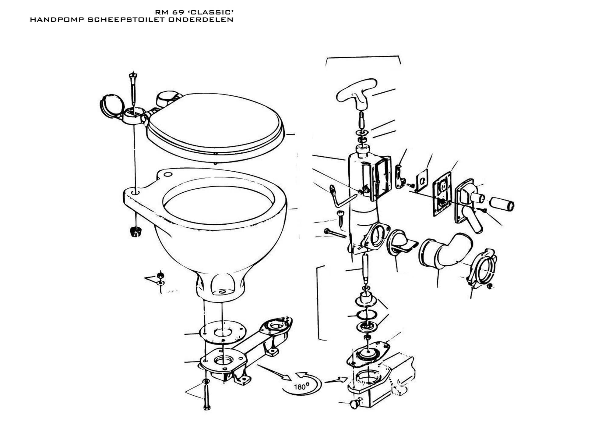 RM69 Classic Handpomp Scheepstoilet Onderdelen